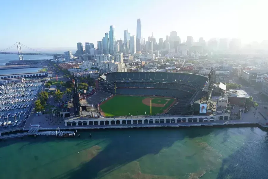 An aerial view of San Francisco's Oracle Park